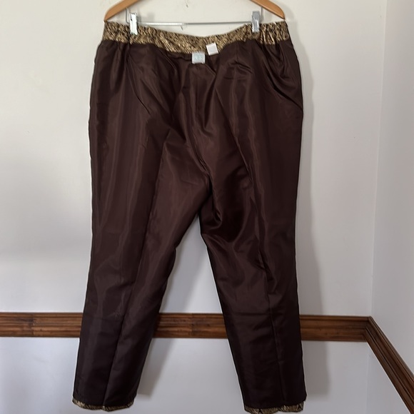 LouLou De La Falaise Pants Slacks Gold and Brown. New with Tags 22W. Lined - Picture 11 of 14